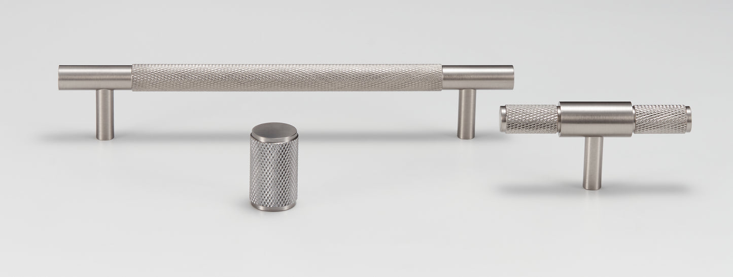 Knurled Solid Brass Knob | Chrome