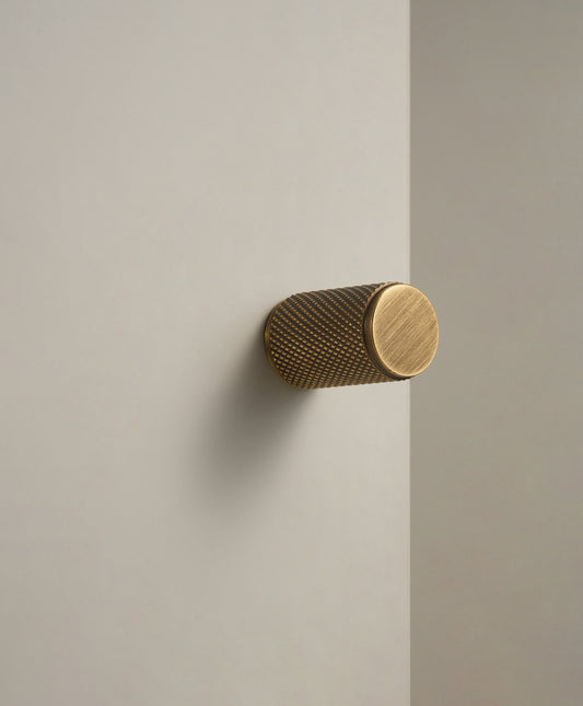 Knurled Solid Brass Knob | Bronze