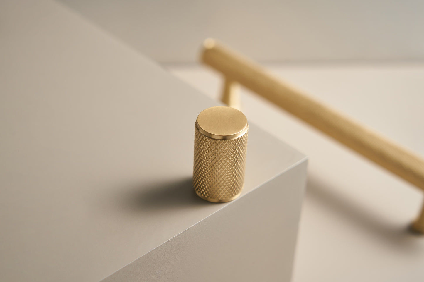 Knurled Solid Brass Knob | Brass