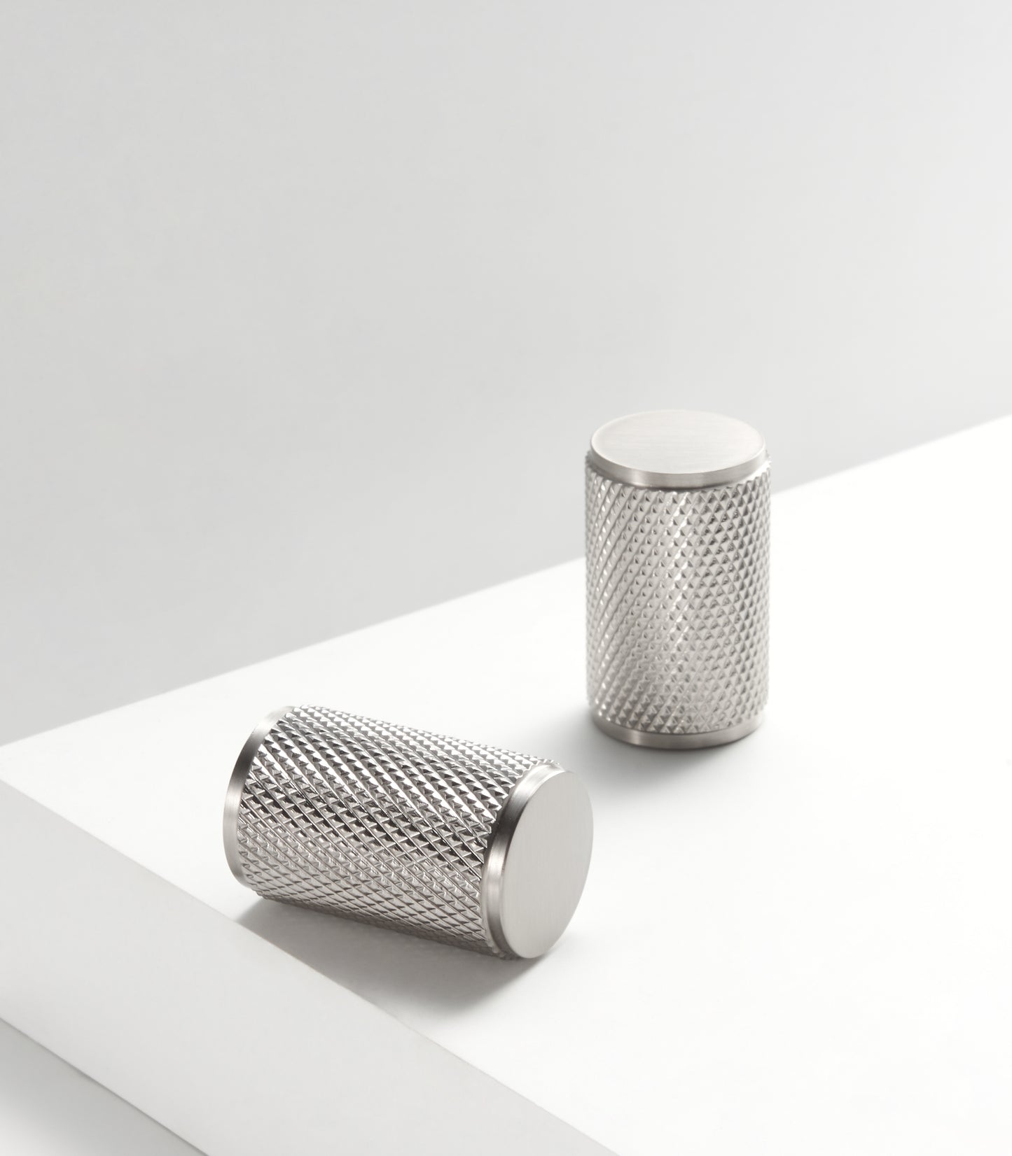 Knurled Solid Brass Knob | Chrome