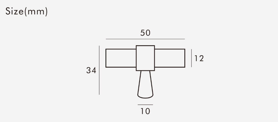 Knurled  Solid Brass T-Bar Pull | Black/Brass