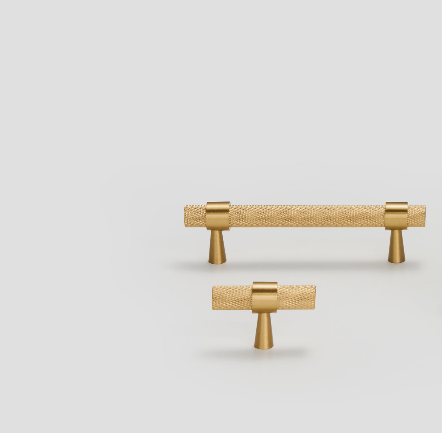 Knurled  Solid Brass T-Bar Pull | Brass