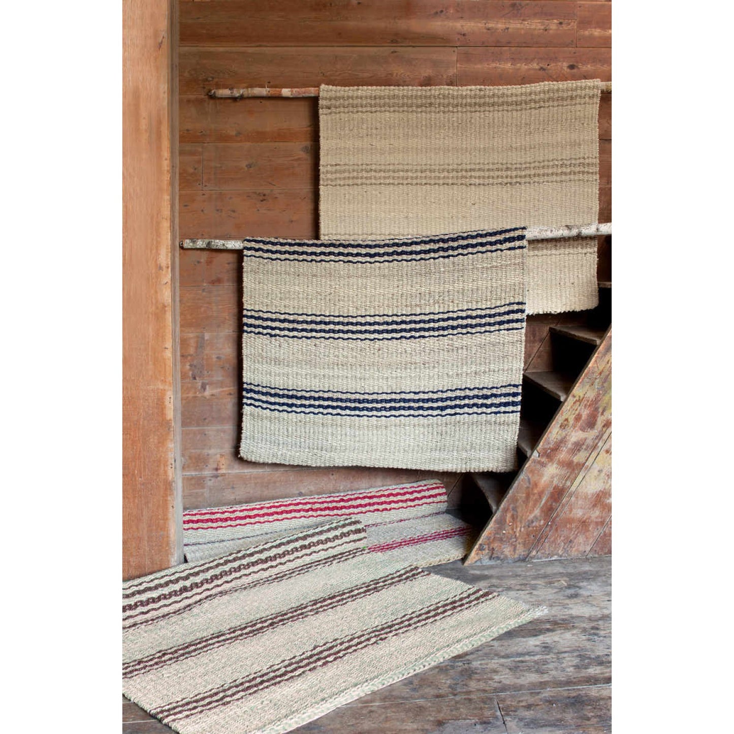 Jute Ticking Navy Rug | 152cm x 243cm