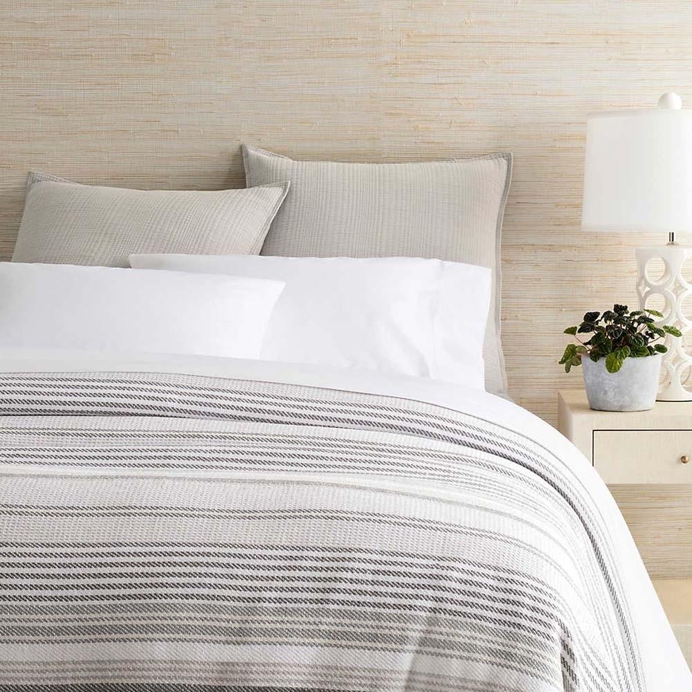 Gradation Ticking Cotton Throw