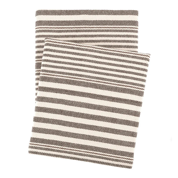 Rugby Stripe Charcoal Cotton Throw